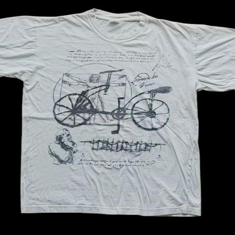 Vintage Leonardo Da Vinci Mona Lisa Tourist Tee Y2K Art T-Shirt Black Large